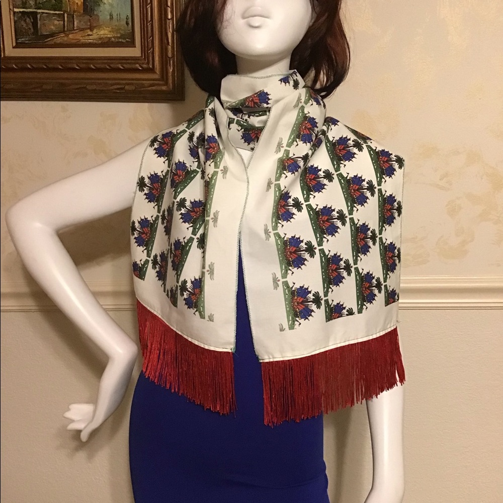 Haitian Scarf Rich Colors Unique Size 58”l x 11” w
